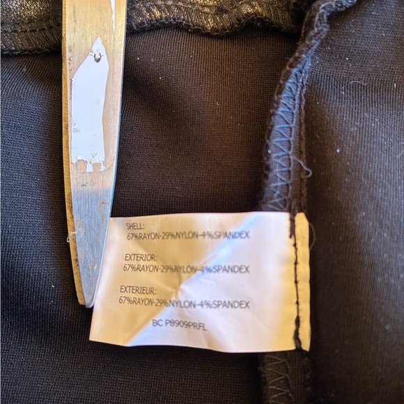 NWT LG LENA GABRIELLA Black & Silver Pull On Pants Size 12 - Picture 6 of 7